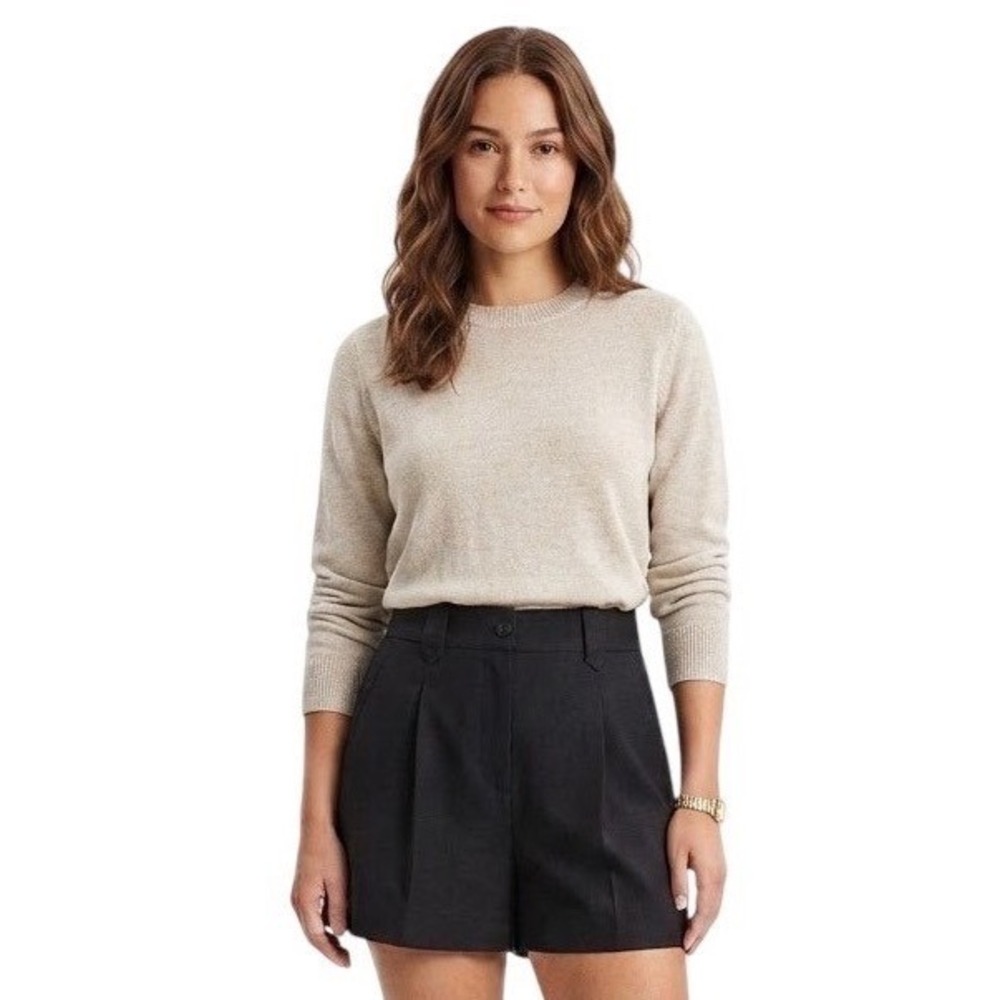 H&M Pleated Shorts Black High Waisted Dark Academia Minimalist Fall Emo Size 4